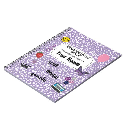 10代の夢の構成スパイラルノート(紫) ノートブック (左側)