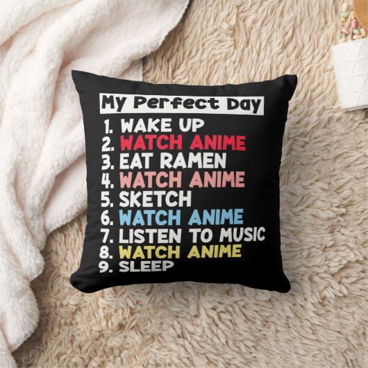 10代の女の子に可愛い私の完璧な一日アニメ クッション (ブランケット)