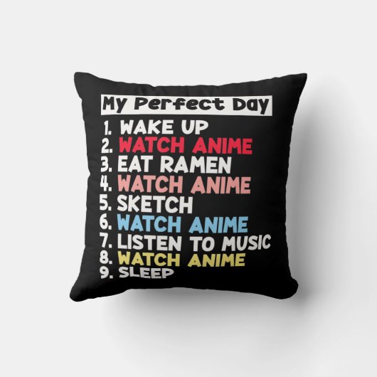 10代の女の子に可愛い私の完璧な一日アニメ クッション (裏面)