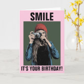 10代の女の子のかわいい誕生日カード カード (黄色い花)