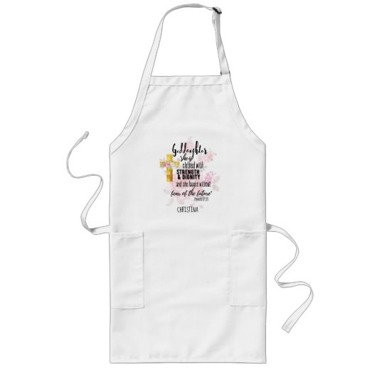 10代の女神ギフトパーソナライズされた諺 ロングエプロン (正面)