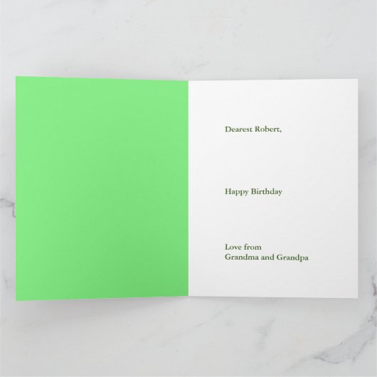 10代の孫の写真14th BIG誕生日カード カード (内部)