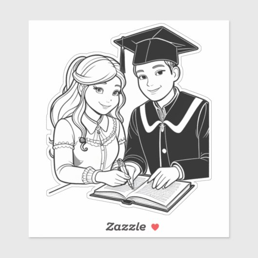 10代の少年と少女の学習 シール (シート)