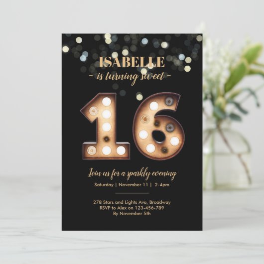 10代の甘い16歳の誕生日の招待状 招待状 (スタンド正面)
