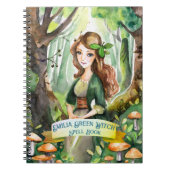 10代の緑の魔女の呪文ブックグリモワール ノートブック (正面)