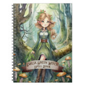 10代の緑の魔女の呪文ブックグリモワール ノートブック (正面)