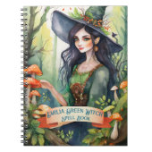 10代の緑の魔女の呪文ブックグリモワール ノートブック (正面)