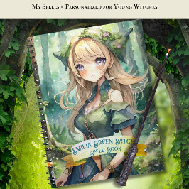 10代の緑の魔女の呪文ブックグリモワール ノートブック