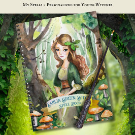10代の緑の魔女の呪文ブックグリモワール ノートブック