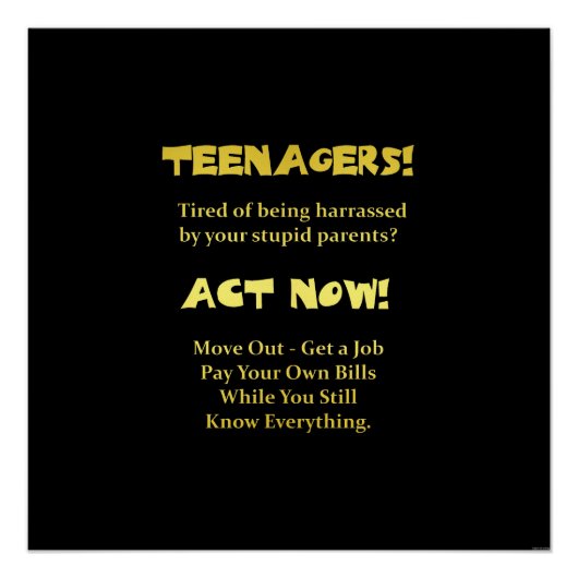 10代の若者おもしろいの行為が冗談 ポスター (正面)