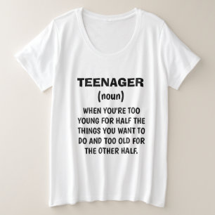 「10代の若者おもしろい定義」Tシャツ プラスサイズTシャツ