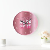10代の若者おもしろい引用文ガールズバラ金ゴールドピンクベッドルーム ラージ壁時計 (ホーム)