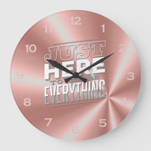 10代の若者おもしろい引用文ガールズバラ金ゴールドピンクベッドルーム ラージ壁時計 (正面)