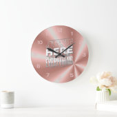 10代の若者おもしろい引用文ガールズバラ金ゴールドピンクベッドルーム ラージ壁時計 (ホーム)