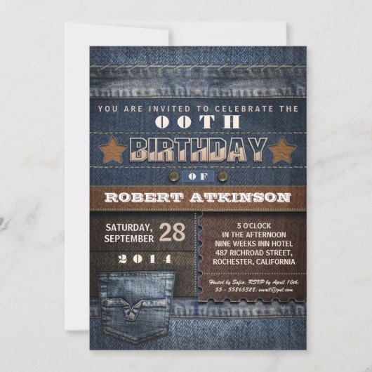 10代の若者のバースデーパーティ招待状 招待状 (正面)