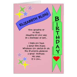 10代の若者のバースデー・カード