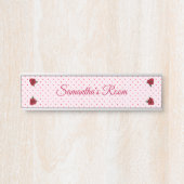 10代の若者の部屋の印のピンクは赤いバラの机の壁に点を打ちます サインプレート (正面)