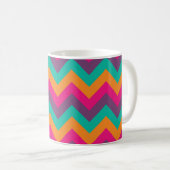 10代の若者カラーおもしろいストライプレインボーカラフル コーヒーマグカップ (正面右)