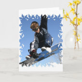 10代の若者スノーボード用挨拶カード カード (黄色い花)