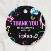 10代の若者ネオン13歳の誕生日パーティーラウンド フェイバータグ (正面)