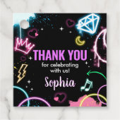 10代の若者ネオン13歳バースデーパーティースクエア フェイバータグ (正面)