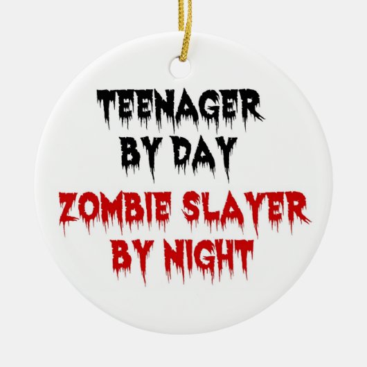 10代の若者バイデイゾンビースレーバーバイナイト セラミックオーナメント (正面)