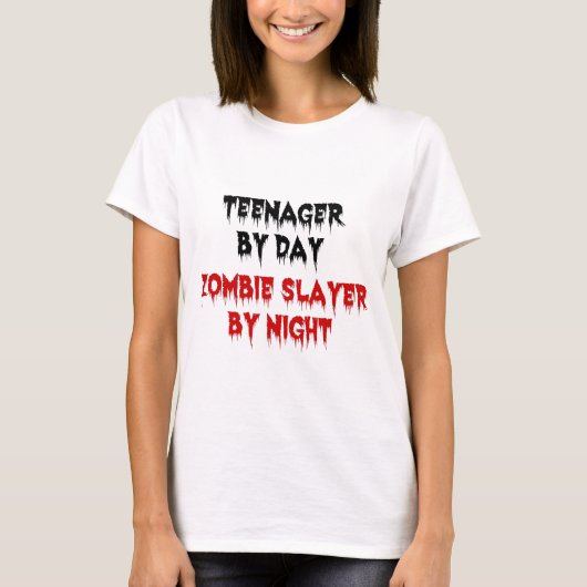 10代の若者バイデイゾンビースレーバーバイナイト Tシャツ (正面)