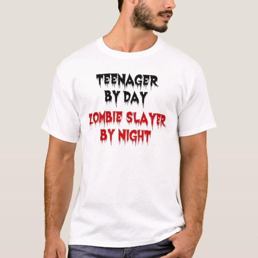 10代の若者バイデイゾンビースレーバーバイナイト Tシャツ (正面)