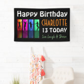 10代の若者パーソナライズされたディスコ誕生日パーティー 横断幕 (インサイチュ)