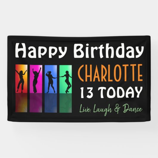 10代の若者パーソナライズされたディスコ誕生日パーティー 横断幕 (横)