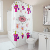 10代の若者ピンクスパホワイトショーカーテン シャワーカーテン (インサイチュ)