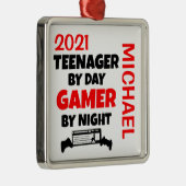 10代の若者ラヴ遊ズのビデオゲームカスタム メタルオーナメント (右)