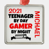 10代の若者ラヴ遊ズのビデオゲームカスタム メタルオーナメント (正面)