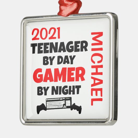 10代の若者ラヴ遊ズのビデオゲームカスタム メタルオーナメント (左)