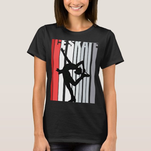 10代の若者レトロ氷スケートで滑る誕生日表現型Ic Tシャツ (正面)