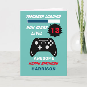 10代の若者ローディおもしろいングゲーマーパーソナライズされた誕生日 カード