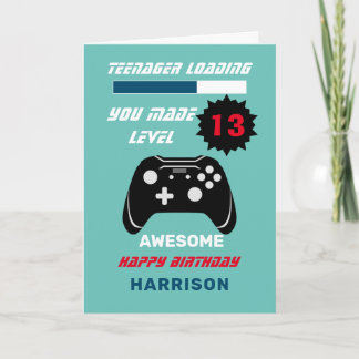 10代の若者ローディおもしろいングゲーマーパーソナライズされた誕生日 カード