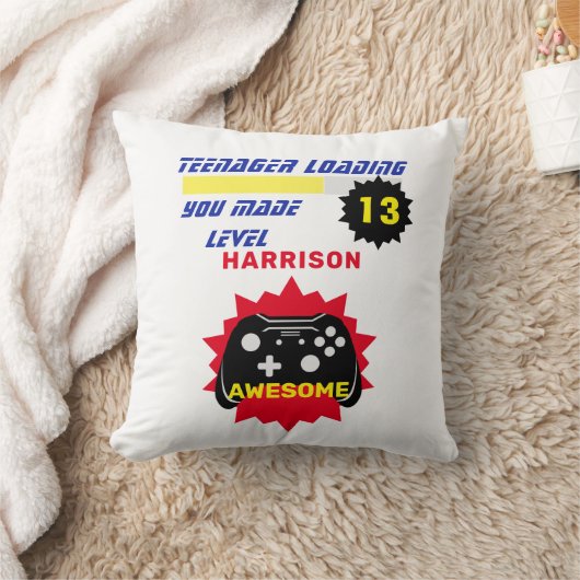 10代の若者ローディおもしろいングゲーマーパーソナライズされた誕生日 クッション (ブランケット)