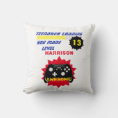 10代の若者ローディおもしろいングゲーマーパーソナライズされた誕生日 クッション (正面)