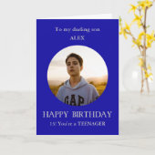 10代の若者写真の誕生日カードから息子へ, 13歳 カード (黄色い花)