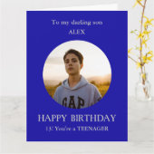 10代の若者写真BIGバースデーカード息子13歳 カード (黄色い花)