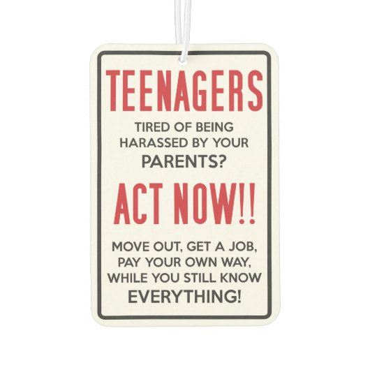 10代の若者嫌がらせを受けるのにうんざりだ？今すぐ行動!! カーエアーフレッシュナー (裏面)