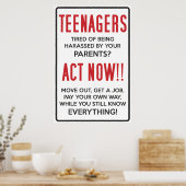 10代の若者嫌がらせを受けるのにうんざりだ?今すぐ行動!! ポスター (キッチン)
