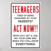 10代の若者嫌がらせを受けるのにうんざりだ？今すぐ行動!! ポスター (正面)