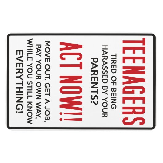 10代の若者嫌がらせを受けるのにうんざりだ？今すぐ行動!! マグネット (横)