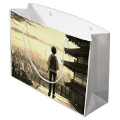 10代の若者学校の少年が抱き枕を発見 ラージペーパーバッグ (裏面アングル)