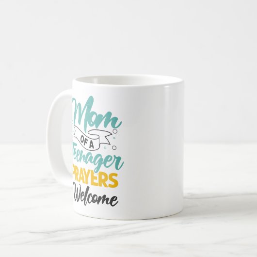 10代の若者祈りの言葉の母は皮肉をおもしろい歓迎 コーヒーマグカップ (正面左)