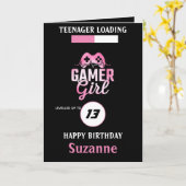 10代の若者積込みゲーマー女の子のレベル上げ カード (黄色い花)