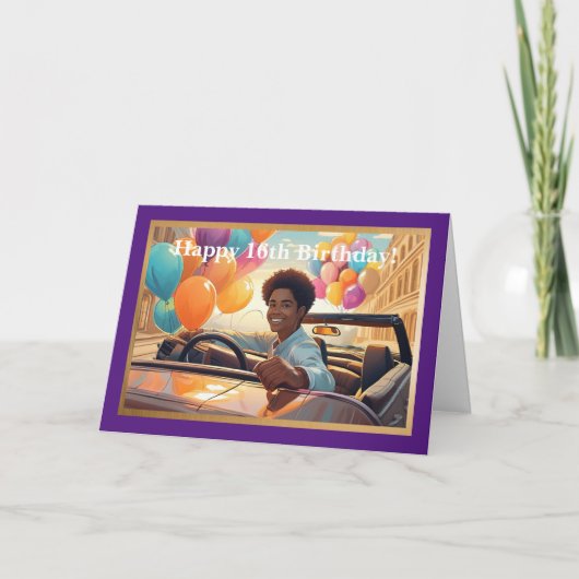 10代の若者第16誕生日、5" x 7"折り畳みカード カード (正面)