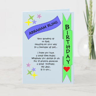 10代の若者誕生日カード カード